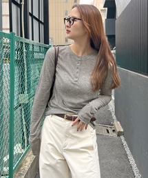 ABYS（アビス）の「【新色追加】シアーヘンリーネックロンT（Tシャツ/カットソー）」