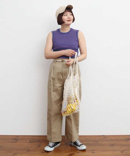 CHILD WOMAN（チャイルドウーマン）の「☆マルチボーダーリブ クルーネックタンクトップ（タンクトップ・レディース・イエロー/ピンク/ブルー・FREE）」の14枚目の写真