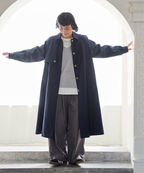 LBC（エルビーシー）の「デニム切り替えステンカラーコート（ステンカラーコート・レディース・グレー/ライトブルー/ネイビー・M）」の11枚目の写真