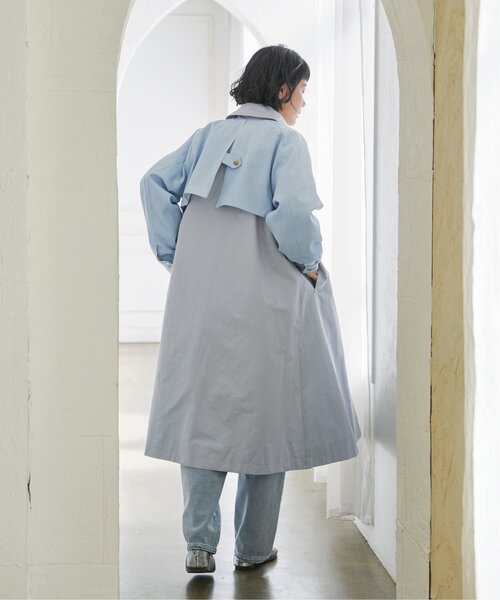 LBC（エルビーシー）の「デニム切り替えステンカラーコート（ステンカラーコート・レディース・グレー/ライトブルー/ネイビー・M）」の16枚目の写真