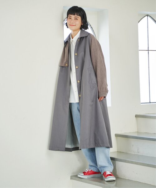 LBC（エルビーシー）の「デニム切り替えステンカラーコート（ステンカラーコート・レディース・グレー/ライトブルー/ネイビー・M）」の21枚目の写真