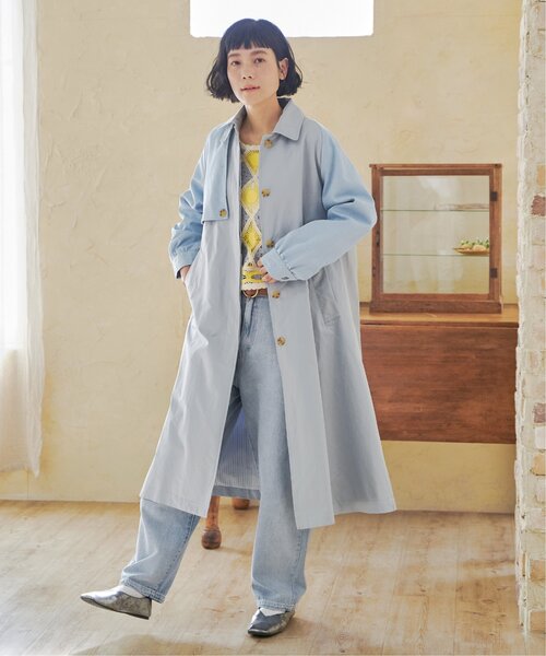 LBC（エルビーシー）の「デニム切り替えステンカラーコート（ステンカラーコート・レディース・グレー/ライトブルー/ネイビー・M）」の2枚目の写真