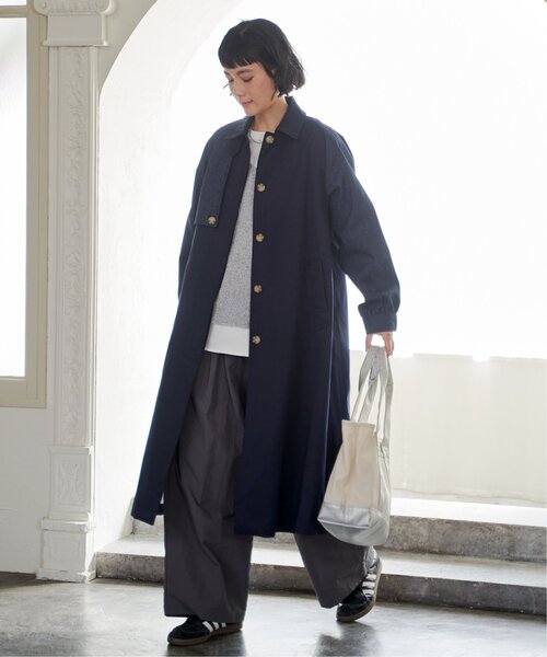 LBC（エルビーシー）の「デニム切り替えステンカラーコート（ステンカラーコート・レディース・グレー/ライトブルー/ネイビー・M）」の5枚目の写真