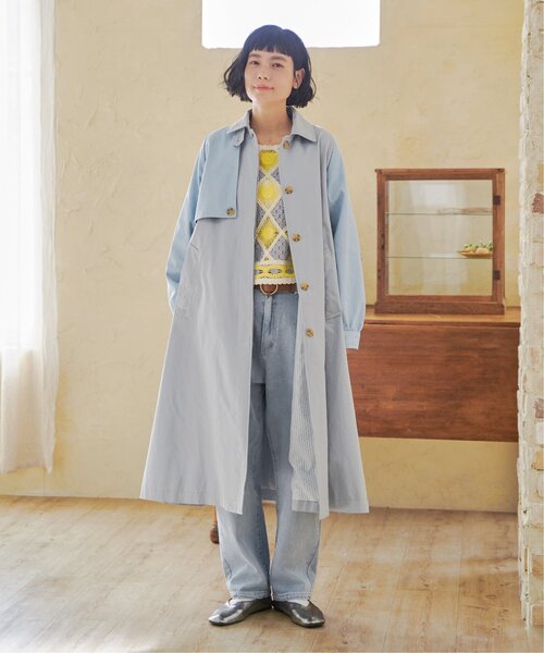 LBC（エルビーシー）の「デニム切り替えステンカラーコート（ステンカラーコート・レディース・グレー/ライトブルー/ネイビー・M）」の9枚目の写真