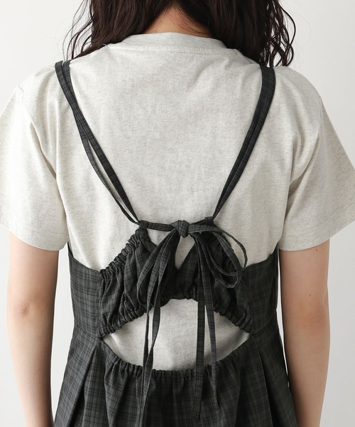 RAGEBLUE（レイジブルー）の「バックリボン/チェックキャミワンピース（ワンピース・レディース・ライトグレー/グリーン/ダークグレー・FREE）」の22枚目の写真