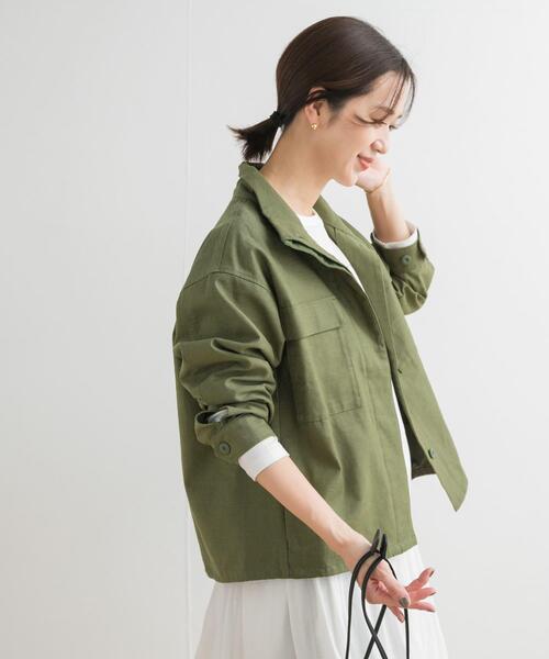 URBAN RESEARCH DOORS（アーバンリサーチドアーズ）の「ミリタリースタンドカラージャケット（ミリタリージャケット・レディース・カーキ/ナチュラル・MEDIUM）」の15枚目の写真