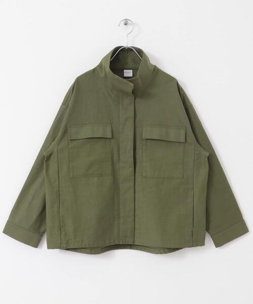 セール】ミリタリースタンドカラージャケット（ミリタリージャケット