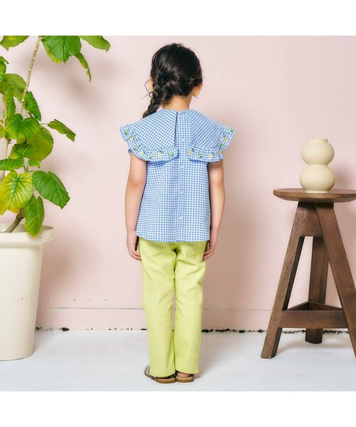 apres les cours（アプレレクール）の「【ジュニア対応】レモン・いちご刺繍ブラウス（シャツ/ブラウス・キッズ・サックスブルー/ピンク・130/120/110/100/90/80/140）」の8枚目の写真