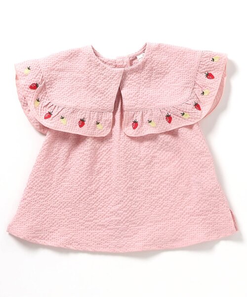 apres les cours（アプレレクール）の「【ジュニア対応】レモン・いちご刺繍ブラウス（シャツ/ブラウス・キッズ・サックスブルー/ピンク・130/120/110/100/90/80/140）」の15枚目の写真