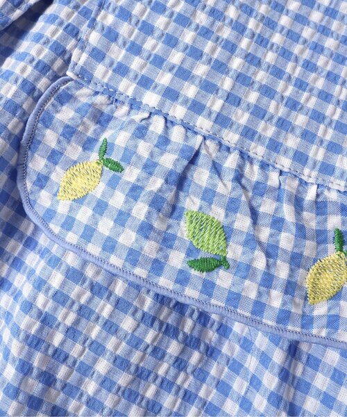 apres les cours（アプレレクール）の「【ジュニア対応】レモン・いちご刺繍ブラウス（シャツ/ブラウス・キッズ・サックスブルー/ピンク・130/120/110/100/90/80/140）」の18枚目の写真