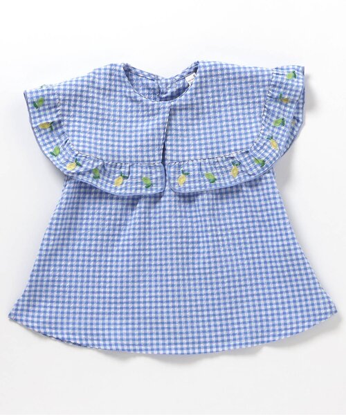 apres les cours（アプレレクール）の「【ジュニア対応】レモン・いちご刺繍ブラウス（シャツ/ブラウス・キッズ・サックスブルー/ピンク・130/120/110/100/90/80/140）」の19枚目の写真