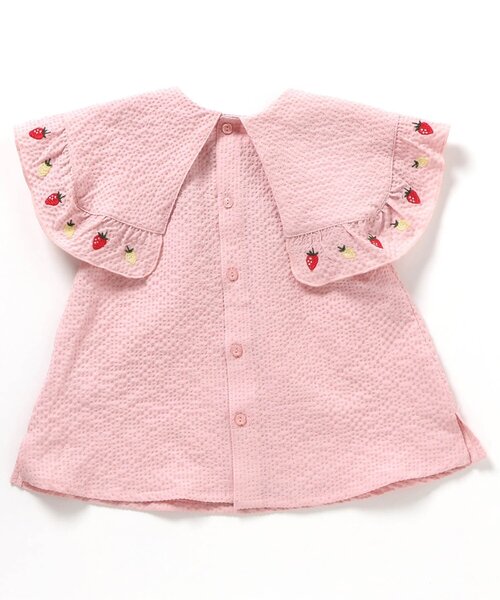 apres les cours（アプレレクール）の「【ジュニア対応】レモン・いちご刺繍ブラウス（シャツ/ブラウス・キッズ・サックスブルー/ピンク・130/120/110/100/90/80/140）」の20枚目の写真