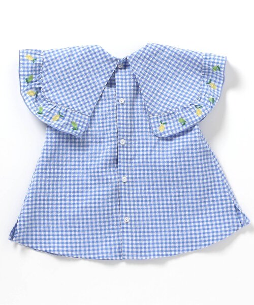 apres les cours（アプレレクール）の「【ジュニア対応】レモン・いちご刺繍ブラウス（シャツ/ブラウス・キッズ・サックスブルー/ピンク・130/120/110/100/90/80/140）」の21枚目の写真