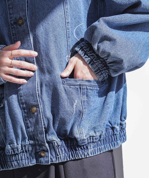 somari imagination(ソマリ イマジネーション)の「『花柄モチーフデニムブルゾン』(デニムジャケット・レディース・ブルー・FREE)」の8枚目の写真