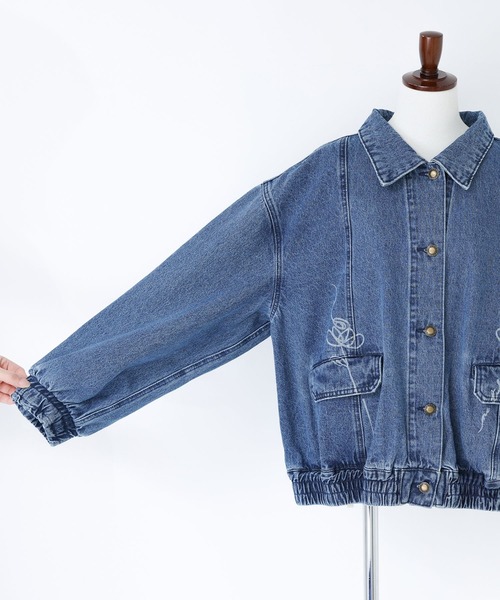 somari imagination(ソマリ イマジネーション)の「『花柄モチーフデニムブルゾン』(デニムジャケット・レディース・ブルー・FREE)」の12枚目の写真