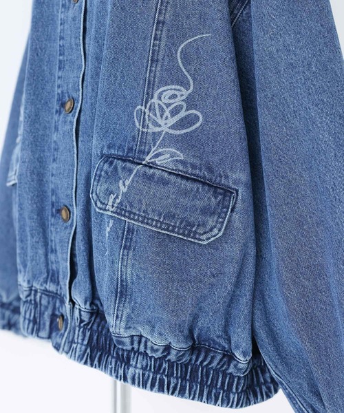 somari imagination(ソマリ イマジネーション)の「『花柄モチーフデニムブルゾン』(デニムジャケット・レディース・ブルー・FREE)」の13枚目の写真