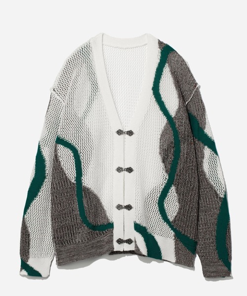 HARE(ハレ)の「ハイショクラインメタルボタンカーディガン(HARE)(カーディガン/ボレロ・メンズ・ブラック/ホワイト/グレー・FREE)」の2枚目の写真