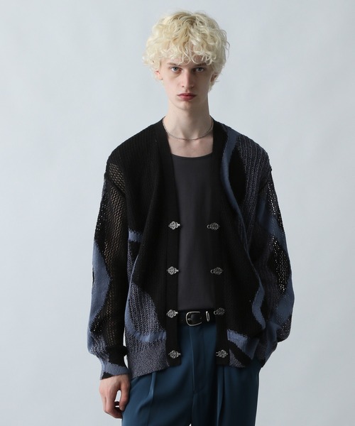 HARE(ハレ)の「ハイショクラインメタルボタンカーディガン(HARE)(カーディガン/ボレロ・メンズ・ブラック/ホワイト/グレー・FREE)」の6枚目の写真