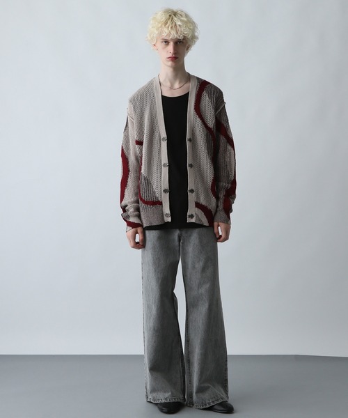 HARE(ハレ)の「ハイショクラインメタルボタンカーディガン(HARE)(カーディガン/ボレロ・メンズ・ブラック/ホワイト/グレー・FREE)」の8枚目の写真