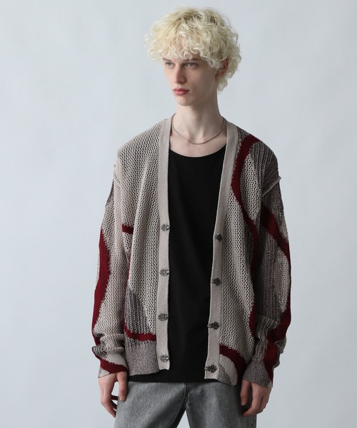 HARE(ハレ)の「ハイショクラインメタルボタンカーディガン(HARE)(カーディガン/ボレロ・メンズ・ブラック/ホワイト/グレー・FREE)」の9枚目の写真