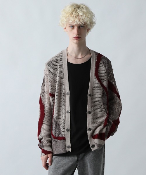 HARE(ハレ)の「ハイショクラインメタルボタンカーディガン(HARE)(カーディガン/ボレロ・メンズ・ブラック/ホワイト/グレー・FREE)」の10枚目の写真