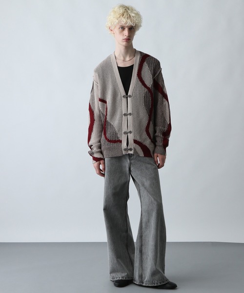 HARE(ハレ)の「ハイショクラインメタルボタンカーディガン(HARE)(カーディガン/ボレロ・メンズ・ブラック/ホワイト/グレー・FREE)」の11枚目の写真