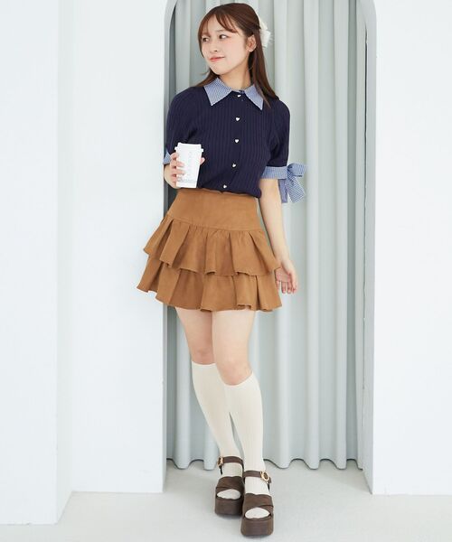 MAJESTIC LEGON(マジェスティックレゴン)の「アソートティアードミニスカパン(スカート・レディース・アイボリー/ブラック/ホワイト系その他/グレー/チャコールグレー/キャメル・MEDIUM)」の17枚目の写真