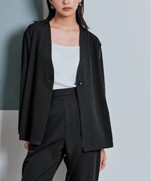 W:Huku（フーク）の「ポケッタブル 軽量 ジャケット（ノーカラージャケット）」