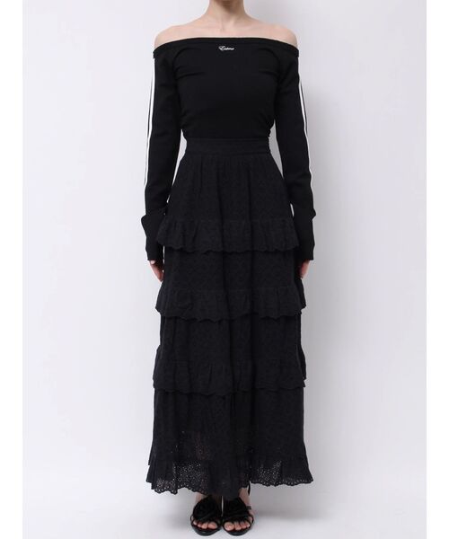 EATME(イートミー)の「オフショルダーラインTOP(Tシャツ/カットソー・レディース・オフホワイト/ブラック・FREE)」の12枚目の写真