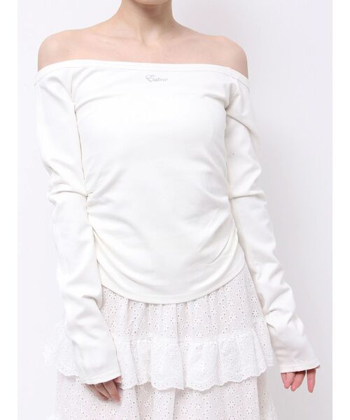 EATME(イートミー)の「オフショルダーラインTOP(Tシャツ/カットソー・レディース・オフホワイト/ブラック・FREE)」の20枚目の写真
