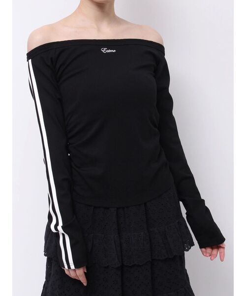 EATME(イートミー)の「オフショルダーラインTOP(Tシャツ/カットソー・レディース・オフホワイト/ブラック・FREE)」の19枚目の写真