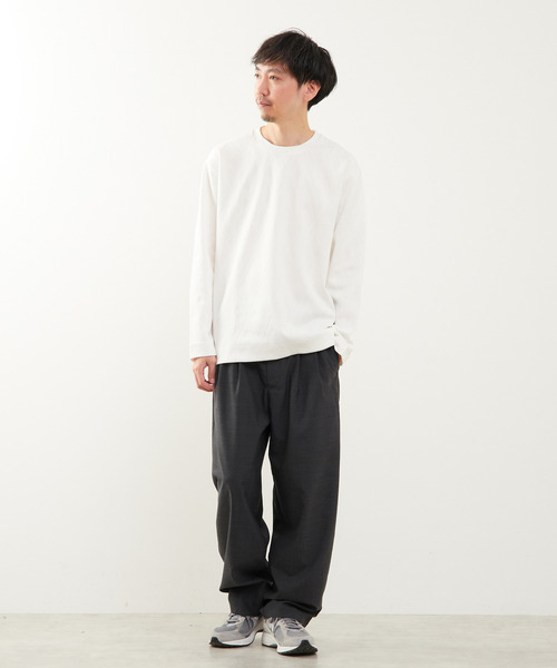 MEN'S MELROSE(メンズメルローズ)の「バイアスジャガードクルーネックロングスリーブTシャツ(Tシャツ/カットソー・メンズ・ホワイト/ブラック/グレー・2/3/4)」の10枚目の写真