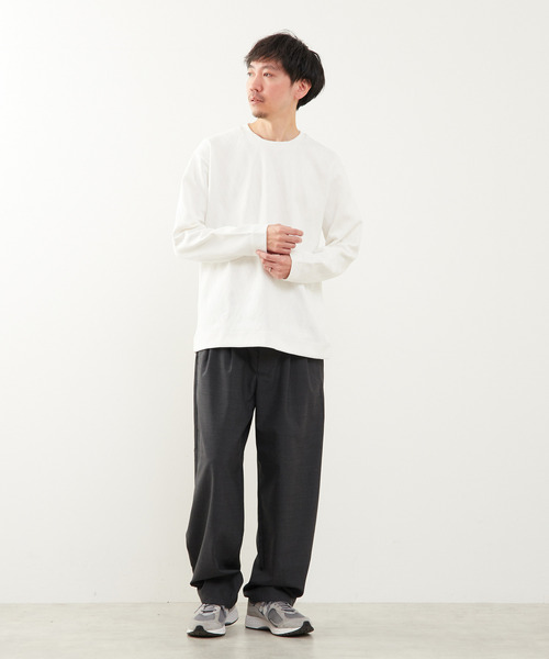 MEN'S MELROSE(メンズメルローズ)の「バイアスジャガードクルーネックロングスリーブTシャツ(Tシャツ/カットソー・メンズ・ホワイト/ブラック/グレー・2/3/4)」の11枚目の写真