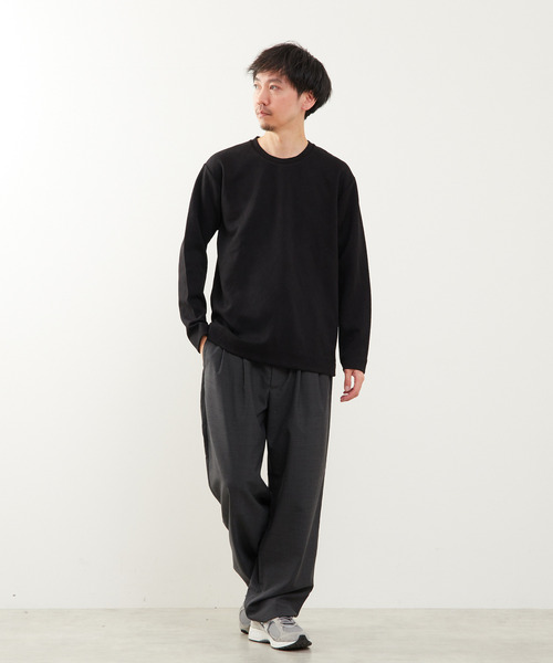 MEN'S MELROSE(メンズメルローズ)の「バイアスジャガードクルーネックロングスリーブTシャツ(Tシャツ/カットソー・メンズ・ホワイト/ブラック/グレー・2/3/4)」の18枚目の写真