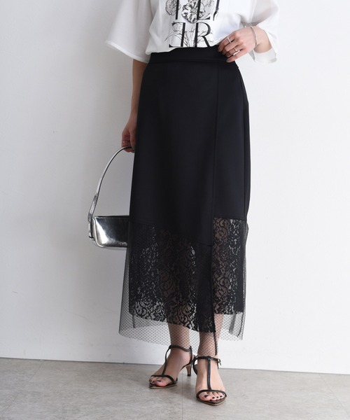 シアーヘム ボンディングスリットスカート Eimee Law│Eimee Law