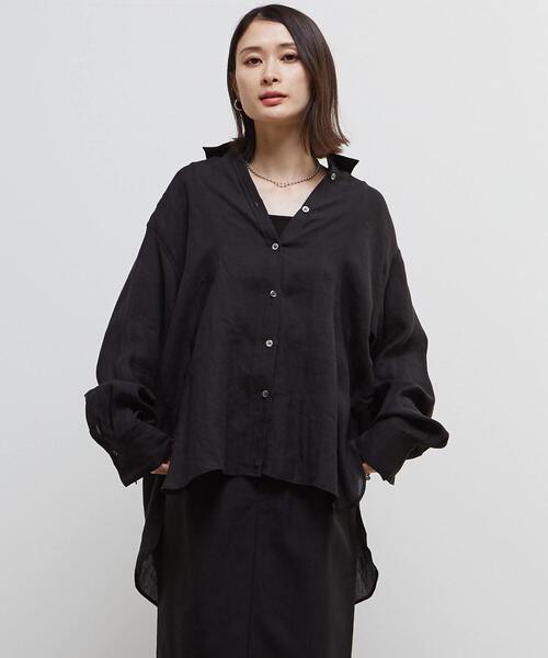 ブラウス シャツ テンセル麻シアービックシルエットシャツ レディース セール】テンセル麻シアービックシルエットシャツ（シャツ