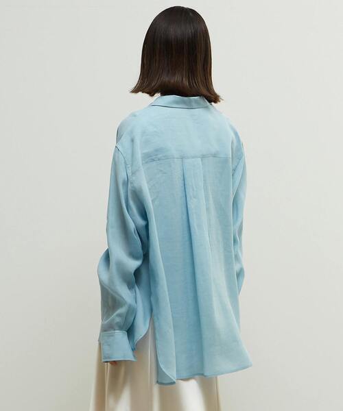 SOFFITTO(ソフィット)の「テンセル麻シアービックシルエットシャツ(シャツ/ブラウス・レディース・ライトブルー/ブラック/グリーン系その他/ホワイト・FREE)」の9枚目の写真