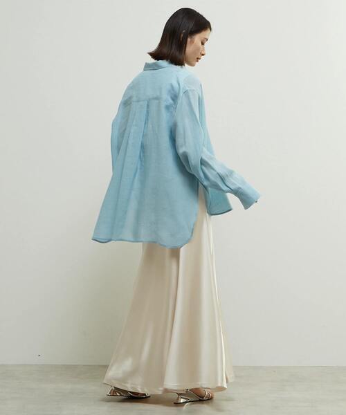 SOFFITTO(ソフィット)の「テンセル麻シアービックシルエットシャツ(シャツ/ブラウス・レディース・ライトブルー/ブラック/グリーン系その他/ホワイト・FREE)」の21枚目の写真