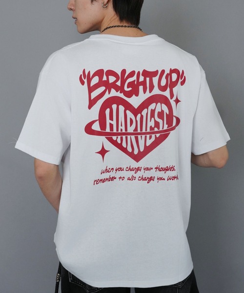 セール】ストリートバックプリントTシャツ/ハートロゴ（Tシャツ