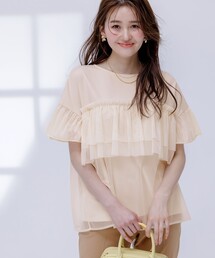 ANY SIS | 【洗える】チュール重ね プルオーバー(Tシャツ/カットソー)