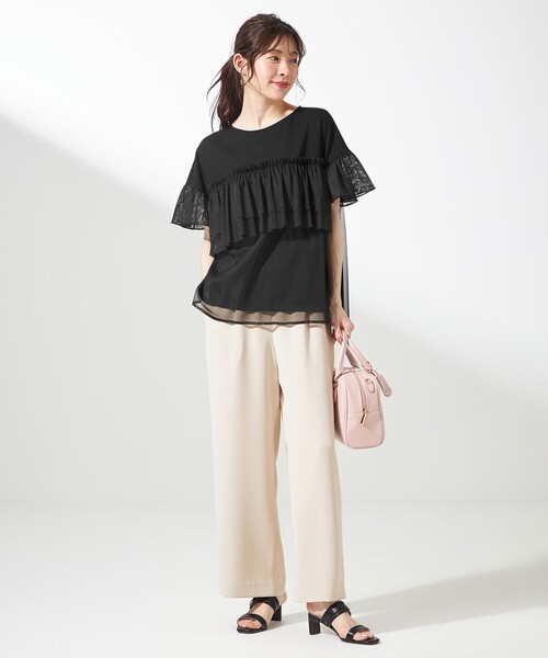 ANY SIS（エニィスィス）の「【洗える】チュール重ね プルオーバー（Tシャツ/カットソー・レディース・ブラック系/ライトイエロー系/ライトグレー系/アイボリー系・2）」の11枚目の写真