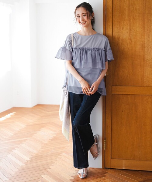 ANY SIS(エニィスィス)の「【洗える】チュール重ね プルオーバー(Tシャツ/カットソー・レディース・ブラック系/ライトイエロー系/ライトグレー系/アイボリー系・2)」の22枚目の写真