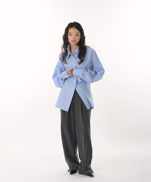 MUHET（ミュエータ）の「back button gather sleeve shirt / バックボタンギャザースリーブシャツ（シャツ/ブラウス・レディース・ライトブルー/イエロー・FREE）」の12枚目の写真