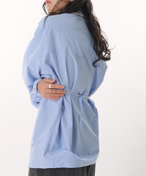 MUHET（ミュエータ）の「back button gather sleeve shirt / バックボタンギャザースリーブシャツ（シャツ/ブラウス・レディース・ライトブルー/イエロー・FREE）」の9枚目の写真