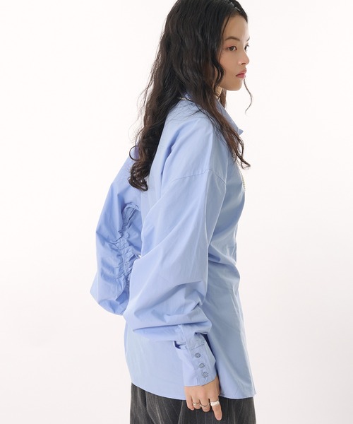 MUHET（ミュエータ）の「back button gather sleeve shirt / バックボタンギャザースリーブシャツ（シャツ/ブラウス・レディース・ライトブルー/イエロー・FREE）」の8枚目の写真