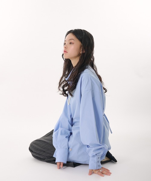 MUHET（ミュエータ）の「back button gather sleeve shirt / バックボタンギャザースリーブシャツ（シャツ/ブラウス・レディース・ライトブルー/イエロー・FREE）」の10枚目の写真