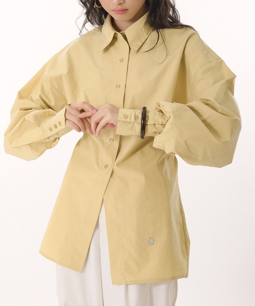 MUHET（ミュエータ）の「back button gather sleeve shirt / バックボタンギャザースリーブシャツ（シャツ/ブラウス・レディース・ライトブルー/イエロー・FREE）」の18枚目の写真