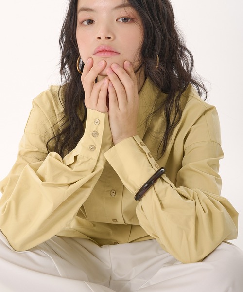 MUHET（ミュエータ）の「back button gather sleeve shirt / バックボタンギャザースリーブシャツ（シャツ/ブラウス・レディース・ライトブルー/イエロー・FREE）」の17枚目の写真