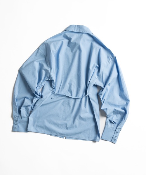 MUHET（ミュエータ）の「back button gather sleeve shirt / バックボタンギャザースリーブシャツ（シャツ/ブラウス・レディース・ライトブルー/イエロー・FREE）」の4枚目の写真