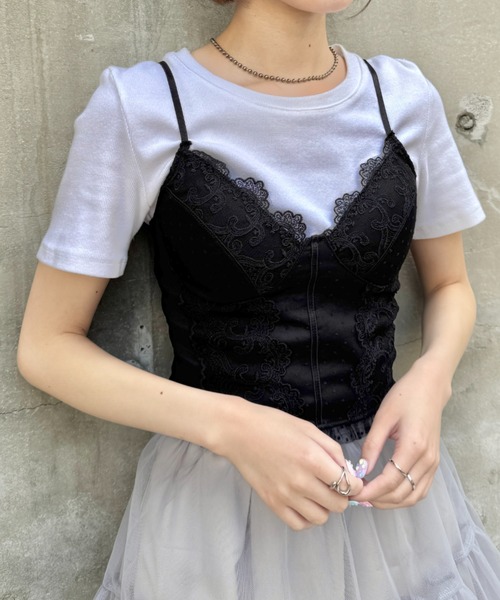 SOLLON.(ソルロン)の「ドットチュールレースランジェリー風キャミソール(キャミソール・レディース・ブラック/アイボリー/ホワイト・FREE)」の22枚目の写真
